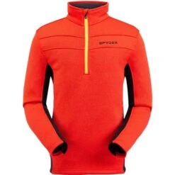 Spyder Encore Half Zip Fleece Jacket - Men's -Ski Equipment Discounts 191252644 encore halfz flc ebny volc