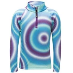 Spyder Reflect Zip T-Neck - Toddler Girl's -Ski Equipment Discounts 196096 spyn bitsy rflt zt magic eyes print v l