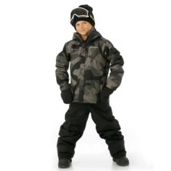 Columbia Bugaboo II 3-in-1 Jacket - Boy's -Ski Equipment Discounts FW23 Columbia BoysBugabooII3in1Jacket BlackModCamo Model3