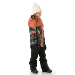 Columbia Mighty Mogul II Jacket - Girl's -Ski Equipment Discounts FW23 Columbia GirlsMightMogulIIJacket BlackAurelianDarkCoral Model3