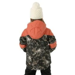 Columbia Mighty Mogul II Jacket - Girl's -Ski Equipment Discounts FW23 Columbia GirlsMightMogulIIJacket BlackAurelianDarkCoral Model4