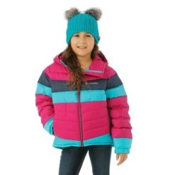 Columbia Tumble Rock Down Hdd Jacket - Girl's -Ski Equipment Discounts FW23 Columbia GirlsTumbleRockDownJacket Fuchsia Model1