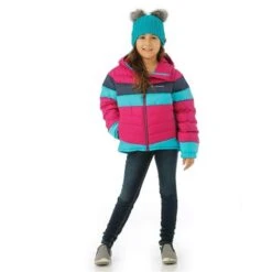 Columbia Tumble Rock Down Hdd Jacket - Girl's -Ski Equipment Discounts FW23 Columbia GirlsTumbleRockDownJacket Fuchsia Model2