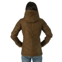 Columbia Heavenly Hooded Jacket - Women's - 2023 Model -Ski Equipment Discounts FW23 Columbia WomensHeavenlyHoodedJacket OliveGreen Model3