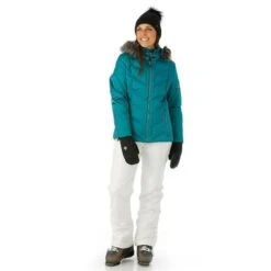 Nils Cervinia Faux Fur Parka - Women's -Ski Equipment Discounts FW23 Nils WomensCerviniaFauxFur Emerald Model2