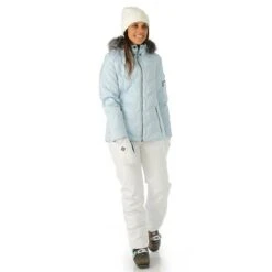 Nils Cervinia Faux Fur Parka - Women's -Ski Equipment Discounts FW23 Nils WomensCerviniaFauxFur IceBlue Model2