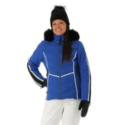 Nils Courchevel Faux Fur Parka - Women's -Ski Equipment Discounts FW23 Nils WomensCourchevelFauxFur Sapphire Model1