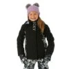 Roxy Galaxy Girl Jacket - Girl's -Ski Equipment Discounts FW23 Roxy GirlsGalaxyJacket TrueBlackBlackFlowers Model1
