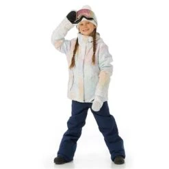 Roxy Jetty Girl Jacket - Girl's -Ski Equipment Discounts FW23 Roxy GirlsJettyJacket BrightWhiteSplash Model2