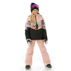 Roxy Whist Girl Jacket - Girl's -Ski Equipment Discounts FW23 Roxy GirlsWhistJacket TrueBlackTenderness Model2