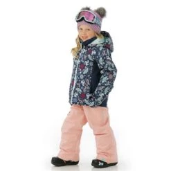 Roxy Snowy Tale Jacket - Girl's -Ski Equipment Discounts FW23 Roxy ToddlerGirlsSnowyTaleJacket MedievalBlueNeo Model2
