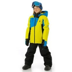 Spyder Ambush Jacket - Boy's -Ski Equipment Discounts FW23 Spyder BoysAmbushJacket Citron Model2