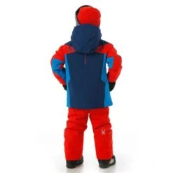 Spyder Mini Leader Jacket - Boy's -Ski Equipment Discounts FW23 Spyder BoysMiniLeaderJacket Abyss Model3