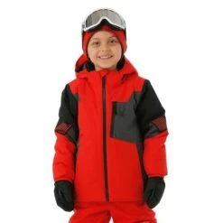 Spyder Mini Leader Jacket - Boy's -Ski Equipment Discounts FW23 Spyder BoysMiniLeaderJacket Volcano Model1