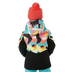 Spyder Conquer Jacket - Girl's -Ski Equipment Discounts FW23 Spyder GirlsConquerJacket LandscapeMulti Model4