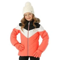 Spyder Lola Jacket - Girl's -Ski Equipment Discounts FW23 Spyder GirlsLolaJacket Tropic Model1