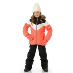 Spyder Lola Jacket - Girl's -Ski Equipment Discounts FW23 Spyder GirlsLolaJacket Tropic Model2