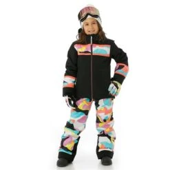Spyder Mila Jacket - Girl's -Ski Equipment Discounts FW23 Spyder GirlsMilaJacket Black Model2