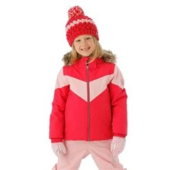 Spyder Lola Jacket - Toddler Girl's -Ski Equipment Discounts FW23 Spyder ToddlerGirlsLolaJacket Cerise Model1