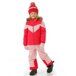 Spyder Lola Jacket - Toddler Girl's -Ski Equipment Discounts FW23 Spyder ToddlerGirlsLolaJacket Cerise Model3