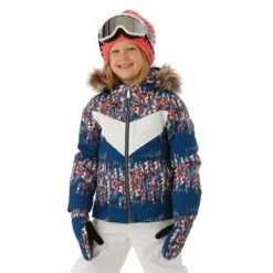 Spyder Lola Jacket - Toddler Girl's -Ski Equipment Discounts FW23 Spyder ToddlerGirlsLolaJacket NitesGlow Model1