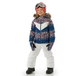 Spyder Lola Jacket - Toddler Girl's -Ski Equipment Discounts FW23 Spyder ToddlerGirlsLolaJacket NitesGlow Model2