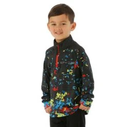 Spyder Mini Digital Zip T-Neck - Toddler -Ski Equipment Discounts FW23 Spyder ToddlerMiniDigitalZipTNeck DigiBug Model1