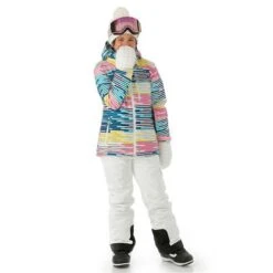 Sunice Zara Jacket - Girl's -Ski Equipment Discounts FW23 Sunice GirlsZaraJacket BrickPrint Model3