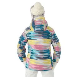 Sunice Zara Jacket - Girl's -Ski Equipment Discounts FW23 Sunice GirlsZaraJacket BrickPrint Model4