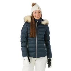 Sunice Fiona Quilted Jacket With Real Fur - Women’s 25 Sunice Fiona Quilted Jacket With Real Fur - Women’s -Ski Equipment Discounts FW23 Sunice WomensFionaJacketRealFur Midnight Model1