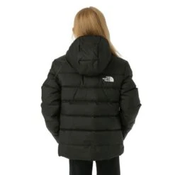 The North Face Reversible North Down Hooded Jacket - Girl's -Ski Equipment Discounts FW23 TNF ReversibleNorthDownHoodedJacket Black Model3