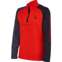 Spyder Retro Zip T-Neck - Boy's -Ski Equipment Discounts fw22 215017 620 c