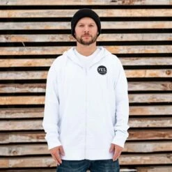 YES Zip Hoodie - Men's -Ski Equipment Discounts fw22 23 high res yes. 22 23 snowboard apparel y.22.hom .yzh .wh