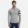 Rossignol Classique Half Zip - Men's -Ski Equipment Discounts fw23 rossignol poursuite halfzip heathergrey front