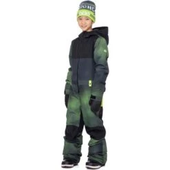 686 Shazam One Piece Suit - Boy's 10 686 Shazam One Piece Suit - Boy's -Ski Equipment Discounts fw23 686 boysshazamonepiecesuit greenflashspraycolorblock 1