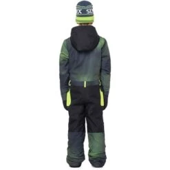 686 Shazam One Piece Suit - Boy's 11 686 Shazam One Piece Suit - Boy's -Ski Equipment Discounts fw23 686 boysshazamonepiecesuit greenflashspraycolorblock 2