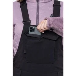 686 Black Magic Insulated Bib - Women's -Ski Equipment Discounts fw23 686 womensblackmagicinsulatedbib blackgeojacquard 6