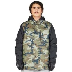 DC SHOES DC Bandwidth Jacket - Men's -Ski Equipment Discounts fw23 dc mensbandwidthjacket woodlandcamogreen 1