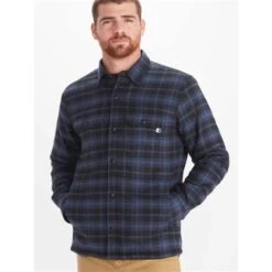 Marmot Ridgefield Heavyweight Sherpa Lined Flannel - Men's -Ski Equipment Discounts fw23 marmot mensridgefieldheavyweightsherpalinedflannel storm 1