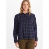 Marmot Fairfax Boyfriend Midweight Flannel - Women's -Ski Equipment Discounts fw23 marmot womensfairfaxboyfriendmidweightflannel arcticnavy 1
