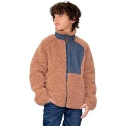 Obermeyer TB Landry Sherpa Jacket - Boy's (Teen) -Ski Equipment Discounts fw23 obermeyer boystblandrysherpajacket saddle