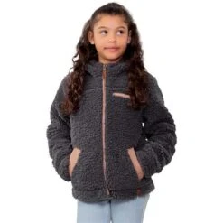 Obermeyer TG Amelia Sherpa Jacket - Girl's (Teen) -Ski Equipment Discounts fw23 obermeyer girlstgameliasherpajacket coal