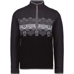 Obermeyer Brady ½ Zip Sweater - Men's -Ski Equipment Discounts fw23 obermeyer mensbradyhalfzipsweater coal 3