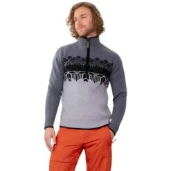Obermeyer Brady ½ Zip Sweater - Men's -Ski Equipment Discounts fw23 obermeyer mensbradyhalfzipsweater knightly 1