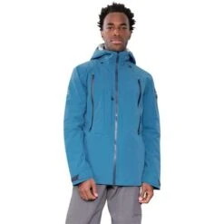 Obermeyer Highlands Shell Jacket - Men's -Ski Equipment Discounts fw23 obermeyer menshighlandsshelljacket blueagave 1