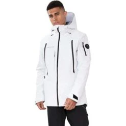 Obermeyer Highlands Shell Jacket - Men's -Ski Equipment Discounts fw23 obermeyer menshighlandsshelljacket white 1