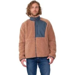 Obermeyer Landry Sherpa Jacket - Men's -Ski Equipment Discounts fw23 obermeyer menslandrysherpajacket saddle