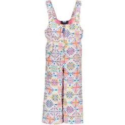 Obermeyer Snoverall Print Pant - Girl's -Ski Equipment Discounts fw23 obermeyer toddlergirlssnoverallprintpant whitesnowflakes 1