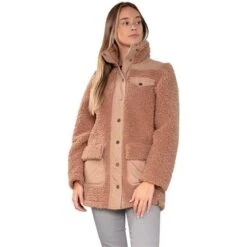 Obermeyer Andie Sherpa Jacket - Women's -Ski Equipment Discounts fw23 obermeyer womensandiesherpajacket saddle
