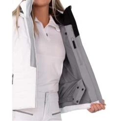 Obermeyer Como Jacket - Women's -Ski Equipment Discounts fw23 obermeyer womenscomojacket white 4